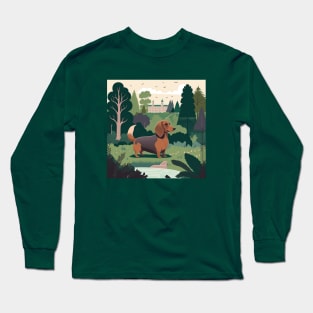 Dachshund in a Park Long Sleeve T-Shirt